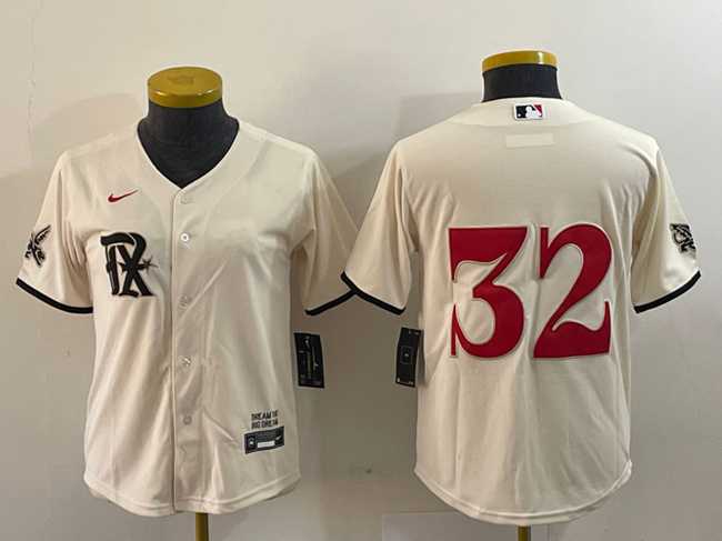 Womens Texas Rangers #32 Evan Carter Cream 2023 City Connect Stitched Jersey(Run Small)->mlb womens jerseys->MLB Jersey